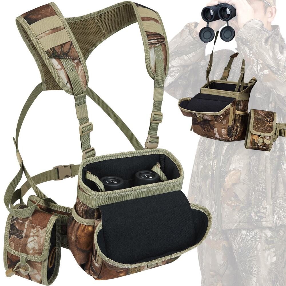 Binocular Harness Chest Pack Hunting Camo Outdoor Adjustable Pouch Strap